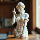 Rebellious Venus Statue Modern Resin Sculpture of Aphrodite Giving the Middle Finger Edgy Home Decor, Bold Art Piece for Living Room, Office, or Bar Unique Gift for Art Lovers(Model B)