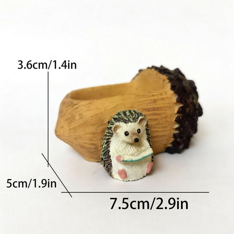 Creative Hedgehog Pinecone Resin Planter, Mini Succulent Pot for Indoor & Outdoor Garden Decor