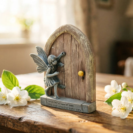 Whimsical Fairy Door Garden Statue Enchanting Outdoor & Indoor Decor for Flower Beds, Patios, Lawns, and Fairy Gardens
