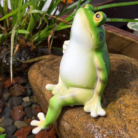 Creative Umbrella Frog Resin Figurine - Outdoor Patio Garden Balcony Decor, Aquarium Micro Landscape Craft