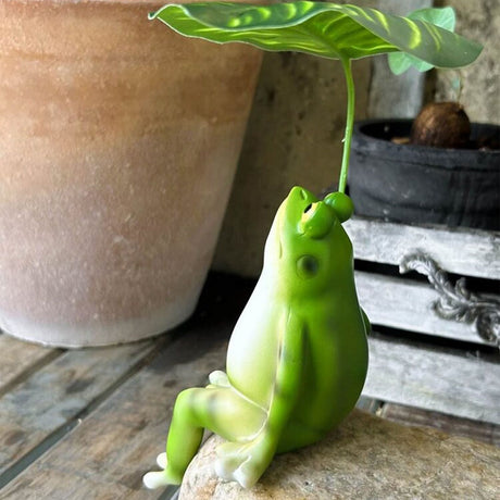 Creative Umbrella Frog Resin Figurine - Outdoor Patio Garden Balcony Decor, Aquarium Micro Landscape Craft