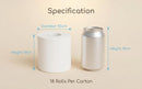 Coreless Toilet Paper, 18 Rolls Per Carton
