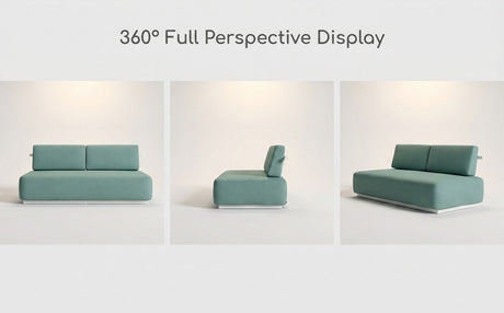 Nordic Minimalist Outdoor 2-Seater Fabric Sofa