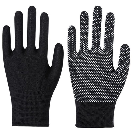 10-Pairs Nylon Work Gloves-Black Full Finger
