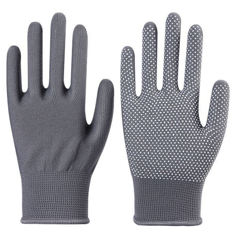 10-Pairs Nylon Work Gloves-Gray Full Finger