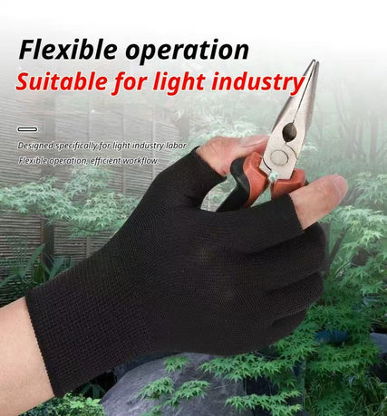 10-Pairs Nylon Work Gloves-Gray Full Finger