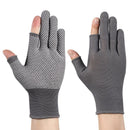 10-Pairs Nylon Work Gloves-Gray Half Finger