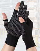 10-Pairs Nylon Work Gloves-Gray Half Finger