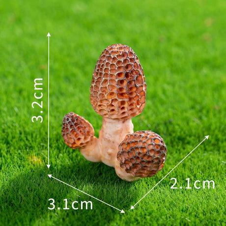10pcs Artificial Brown Morel Mushroom Ornament-Type 3