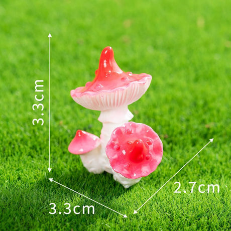 10pcs Artificial Pink Crown Dunji Mushroom Ornament Type-6