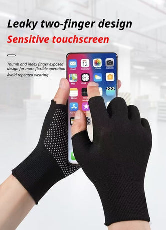 12-Pairs Coated Fingertip Gloves Black