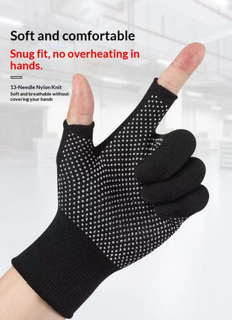 12-Pairs Coated Fingertip Gloves Black