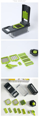 14-in-1 Vegetable Chopper (3 Blades+Spoon-shaped Tool)