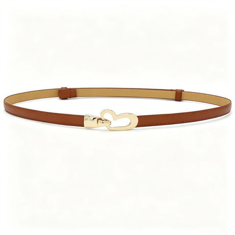 2-Pack Black Adjustable Skinny Belt with Heart Buckle