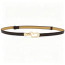 2-Pack Black Adjustable Skinny Belt with Heart Buckle