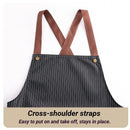 2-Pack Black Waterproof Aprons with Detachable Hand Towels