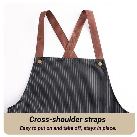 2-Pack Black Waterproof Aprons with Detachable Hand Towels