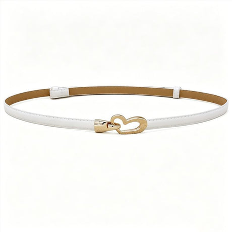 2-Pack Camel-Colour Adjustable Skinny Belt with Heart Buckle