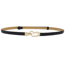 2-Pack Dark-Brown Adjustable Skinny Belt with Heart Buckle