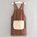 2-Pack Khaki Waterproof Aprons with Detachable Hand Towels