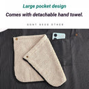 2-Pack Khaki Waterproof Aprons with Detachable Hand Towels