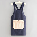 2-Pack Navy-Blue Waterproof Aprons with Detachable Hand Towels