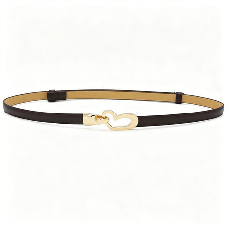 2-Pack White Adjustable Skinny Belt with Heart Buckle
