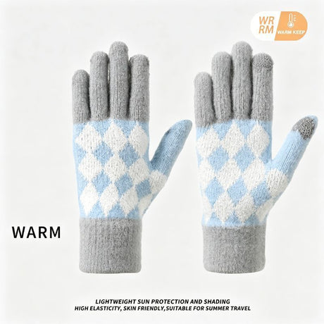 2-Pack Women Warm Touchscreen Knitted Gloves-NT30107 Light-Gray