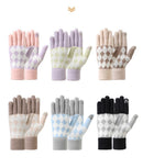 2-Pack Women Warm Touchscreen Knitted Gloves-NT30107 Light-Gray
