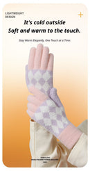 2-Pack Women Warm Touchscreen Knitted Gloves-NT30107 Light-Gray