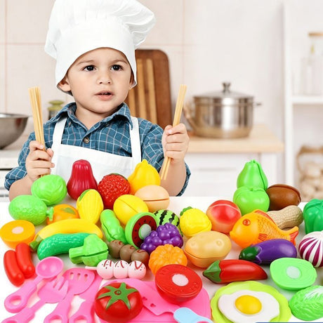 22-Piece Fruit And Veggie Cutting Toy Set (Random Assorted)