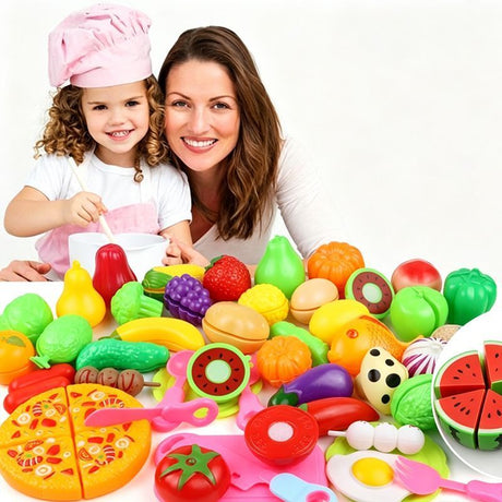 31-Piece Fruit And Veggie Cutting Toy Set With Pizza (Random Assorted)