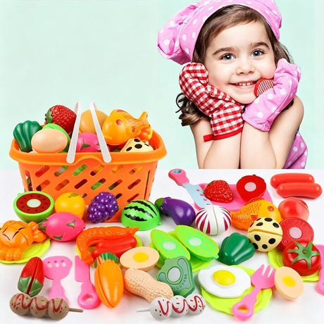 31-Piece Fruit And Veggie Cutting Toy Set With Pizza (Random Assorted)