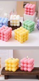 3Pcs Light pink Rubik's Cube Scented Candle Home Decor Ornaments