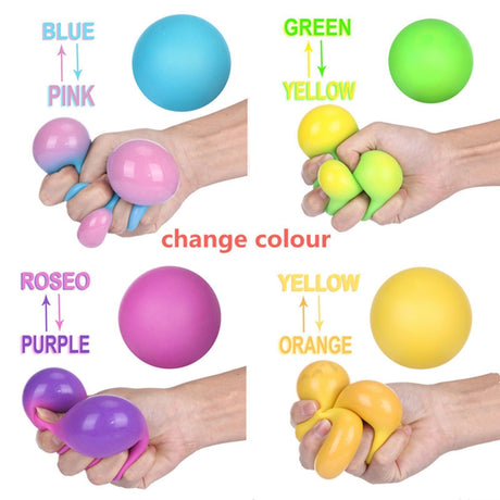 4Pcs Color Changing Squishy Balls Stress Relief Fidget Toys