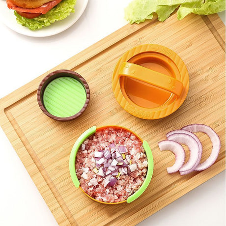 4Pcs Round Hamburger Patty Press Maker Tool Set white