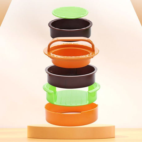4Pcs Round Hamburger Patty Press Maker Tool Set white
