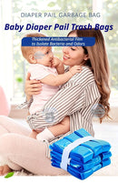 6 Rolls Blue Odor-Proof Refill Bags For Diaper Pail-4.5m Long