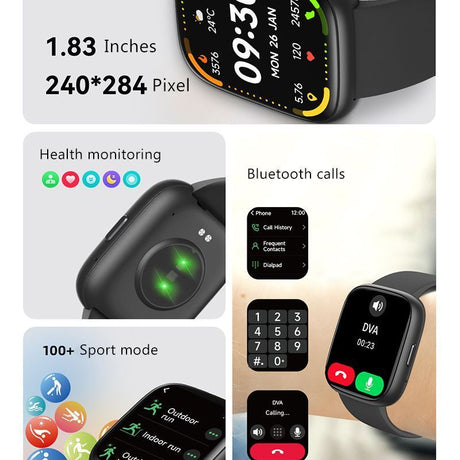 Apricot Unisex Health Monitoring Smart Watch with Call Function
