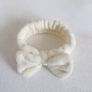 Autumn/Winter Plush Bow Headband Leather Red