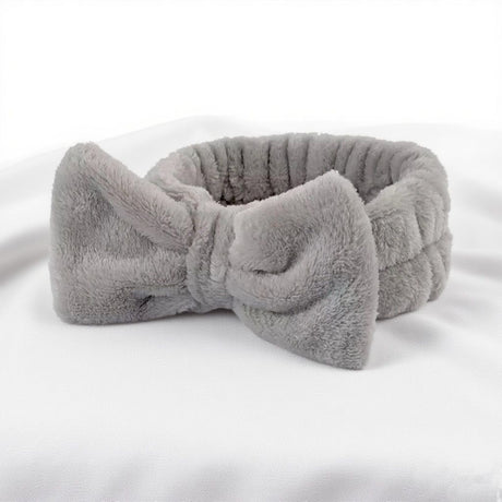 Autumn/Winter Plush Bow Headband Milky White