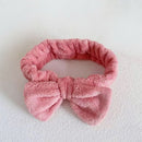 Autumn/Winter Plush Bow Headband Navy Blue