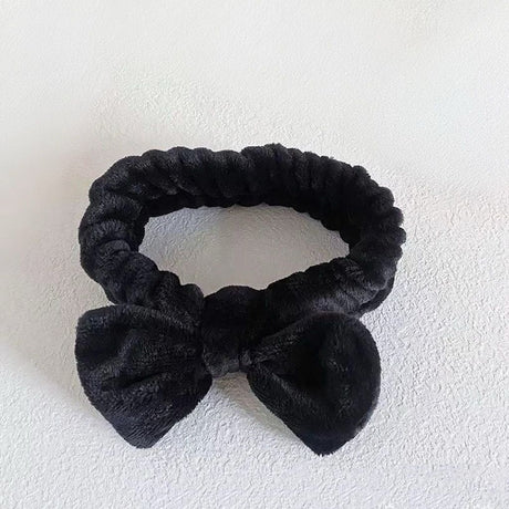 Autumn/Winter Plush Bow Headband Pink