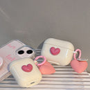 Beige shell + smiling heart pendant AirPods Pro