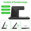 Black 20W Foldable 3-in-1 Wireless Charger