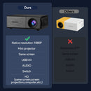 Black M3S 1080P Mini Projector AU Plug Includes Manual