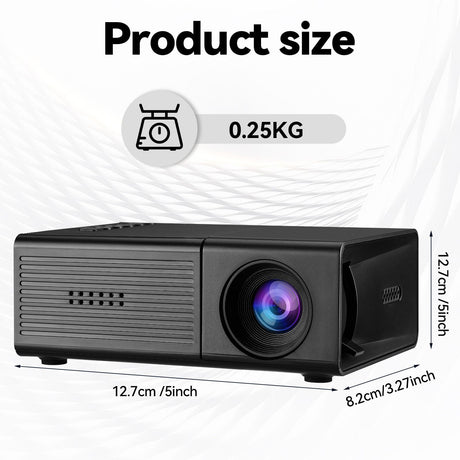 Black M3S 1080P Mini Projector USB-Powered Version Includes Manual