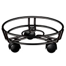 Black Round Movable Plant Caddy with Wheels
