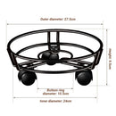 Black Round Movable Plant Caddy with Wheels