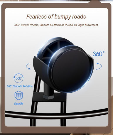 Black Round Movable Plant Caddy with Wheels